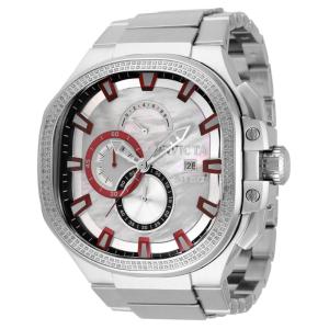 Relógio Masculino SHAQ 0,97 quilates com Mostrador Madrepérola e Diamante, Invicta 34944, Prata