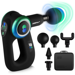 Massageador Pistola Elétrico Profissional Sem Fio 5 Acessórios, REATHLETE, Preto