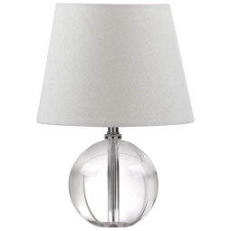 Abajur Luminária de Mesa, Estilo Moderno com 35 cm de Altura para Quarto, Sala de Estar e Escritório, 110V 9W, Safavieh, Transparente