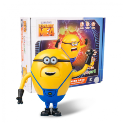 Minion Mega Dave com 11 cm de Altura e 6 Expressões Faciais Mutáveis para Crianças Acima de 8 Anos