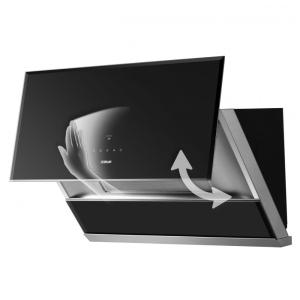 Coifa de embutir ou parede 91cm Robam preta aço inox vidro temperado motor brushless 1300 CFM 4 velocidades 110V