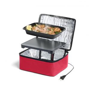 Marmita Elétrica Portátil 1,5L com Funções de Cozinhar ou Reaquecer, 110V, HOTLOGIC, Vermelha