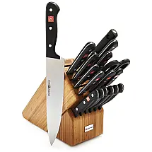 Conjunto de Facas Gourmet Modelo 5, 18 Peças, Aço Inoxidável, e Bambu, WSTHOF 9718 5, Preto