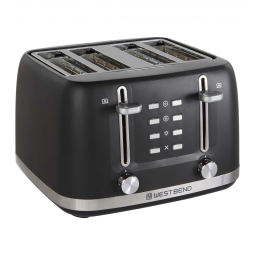 Torradeira 4 Fatias com 7 Níveis de Tostagem, Alavanca de Elevação Manual e Desligamento Automático, 1500W, West Bend, Preta