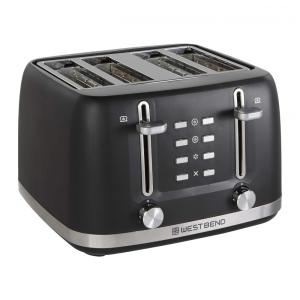 Torradeira 4 Fatias com 7 Níveis de Tostagem, Alavanca de Elevação Manual e Desligamento Automático, 1500W, West Bend, Preta