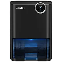 Desumidificador para Casa 2,5L com Desligamento Automático, Luz LED e Área 74m2, NineSky, Preto
