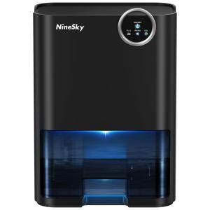 Desumidificador para Casa 2,5L com Desligamento Automático, Luz LED e Área 74m2, NineSky, Preto