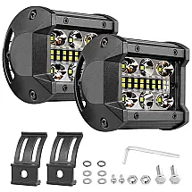 Farol de Milha LED Off Road 2 Peças de 10cm 120W 12000 Lúmens 150 Ângulo de Luz, WAYUP, Branco