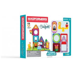 Kit de Construção Aventura no Quintal Geométrico Educativo 61 Peças, para Crianças a Partir de 3 Anos, MAGFORMERS 63188, Verde