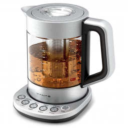 Vianté Chaleira Elétrica de 1.6L com Controle de Temperatura, Aço Inoxidável, 110v, VIANTE, Prateado