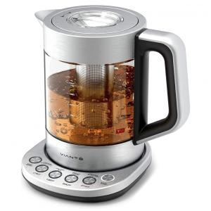 Vianté Chaleira Elétrica de 1.6L com Controle de Temperatura, Aço Inoxidável, 110v, VIANTE, Prateado