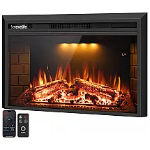 Lareira Elétrica de Embutir SereneLife SLFPE36WBK.5 91,4 cm (36") Aquecimento 1.500W Wi-Fi Parede Sala
