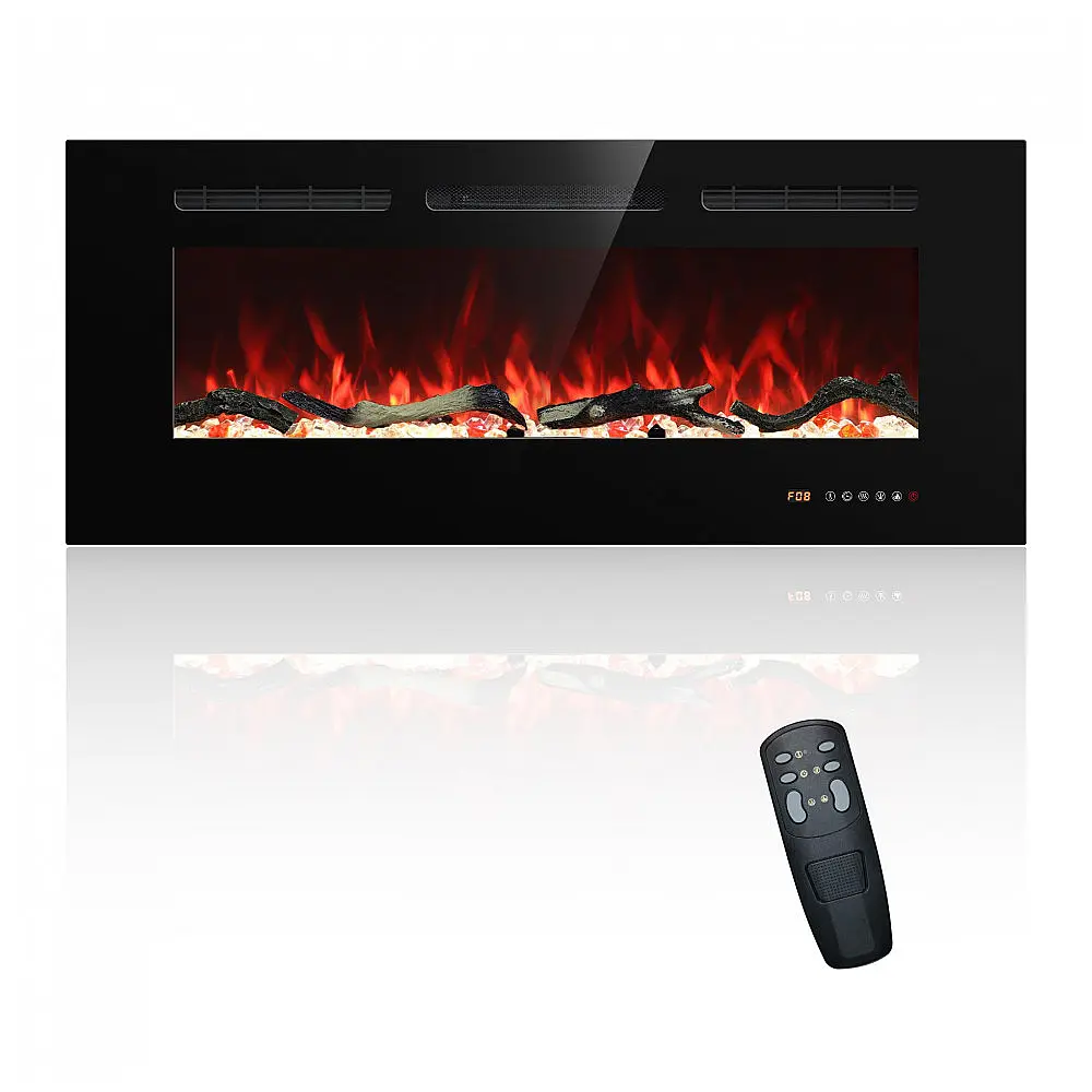 Lareira Elétrica Oxhark Flame 107x45cm 1500W 13 Cores Chamas LED Embutir 110V