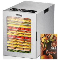 Desidratador de Alimentos 14 Bandejas em Aço Inoxidável, 10 Configurações Pré-definidas com Temporizador de 48H e Controle de