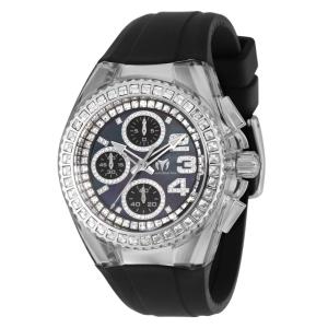 Relgio feminino TechnoMarine Cruise Glitz com mostrador em madreprola - 40 mm. Preto ZG-TM-121054