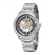 Relógio Winchester Pro 394, corda manual 43mm, mostrador cinza e prata, fivela de aço inoxidável, Stuhrling