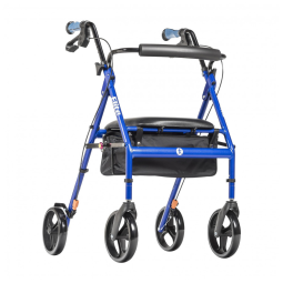 Andador Adulto Idoso Hugo Elite 700959E com Assento e Bolsa, Suporta até 136 Quilos, Azul