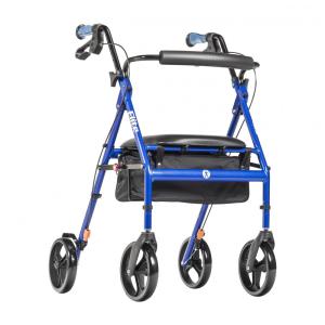 Andador Adulto Idoso Hugo Elite 700959E com Assento e Bolsa, Suporta até 136 Quilos, Azul