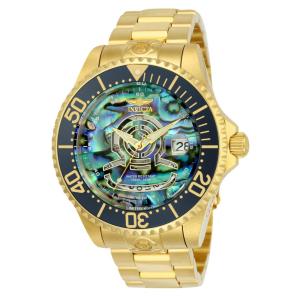 Relgio masculino Pro automtico com mostrador Abalone - 47 mm. Ouro ZG-23454