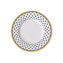 Prato para Aperitivo 15 cm Redondo em Porcelana Premium Villeroy & Boch - Branco, Cinza e Amarelo