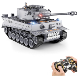 RC TR07 Carrinho de Controle Remoto Tanque de Guerra, Recarregável, SUPDEX, Azul
