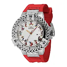 Relgio feminino de edio limitada Disney Mickey Mouse - 43,2 mm. Ao. Vermelho 43654