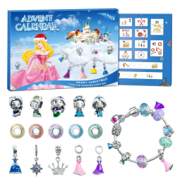 Calendário do Advento de Natal 2025 - Calendário Princesas 24 Dias Frozen com Pulseira Encanto DIY