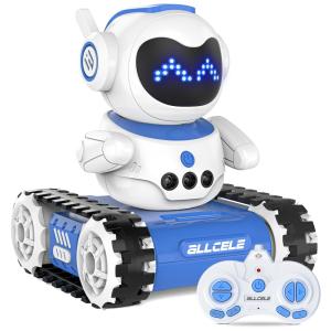Robô LED RC ALLCELE com Controle Remoto, Expressões LED, Música, Intercomunicador e Programação. Presente Ideal para Crianças de 3 a 8 Anos.