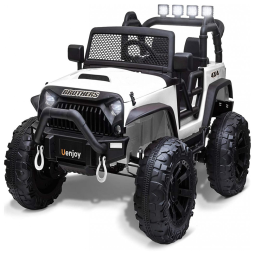 Carro, Carrinho Elétrico, 2 assentos, à bateria 12V, com controle remoto, USB, Vel 5 km por hora, Idade 4 a 8 anos, UENJOY, Branco