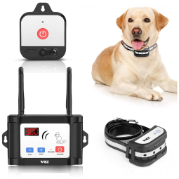 Cerca sem Fio com Coleira de Treinamento para Cães, Alcance 300M, a prova dagua com certificação IPX7, WIEZ, Preto
