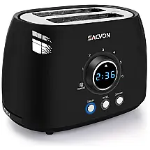 SACVON Torradeira de 2 Fatias c, Temporizador LED, 800W 110V, Preta