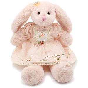 Coelho de Pelúcia de 38 cm com Vestido Vintage, Coleção Páscoa, Oits Cute, Rosa