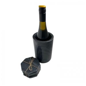 Porta Garrafa Térmico para Vinho em Mármore, BARABARA, Preto