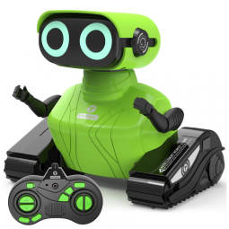 Robô Interativo com Controle Remoto, Olhos LED que Brilham, Música e Dança, 3 Anos, GILOBABY, Verde