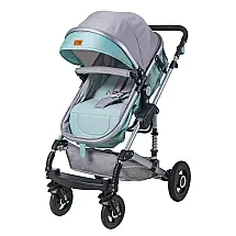 Carrinho de Bebê para Passeio Dobrável em Liga de Alumínio com Encosto Ajustável e Suspensão 3D, CoolShare, Verde