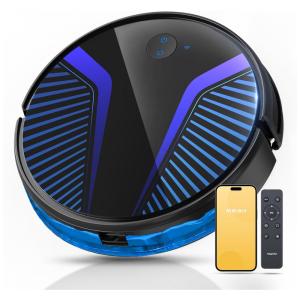 Aspirador de Pó Robô com Controle Remoto e Conexão WIFI por APP, 110V, DOITION L200, Preto