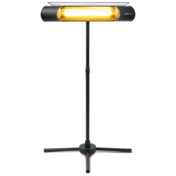 Aquecedor Externo Elétrico com Tripé, Controle Remoto e à Prova de Intempéries Resiste à Chuva, 110V 1000W, HeatMate, Preto