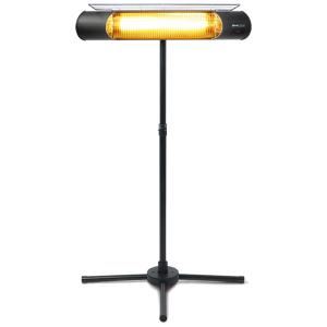 Aquecedor Externo Elétrico com Tripé, Controle Remoto e à Prova de Intempéries Resiste à Chuva, 110V 1000W, HeatMate, Preto