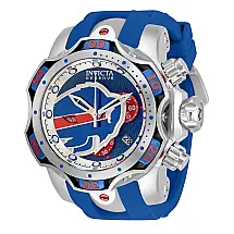 Relgio masculino calibre NFL Buffalo Bills Swiss Ronda Z60 - 52,5 mm. Ao. Azul. Vermelho 33064