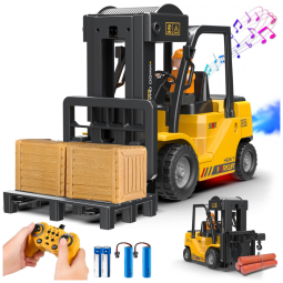 Caminhão Empilhadeira RC 2 em 1 com Garfo e Gancho, Brinquedo para Crianças, Controle Remoto de 11 Canais - Diversão Garantida!VWAHNANA