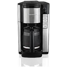Cafeteira Elétrica Programável Para 12 Xícaras Aço Inoxidável Opções de Infusão Filtro Cone Cor, HAMILTON BEACH 46381, Preto
