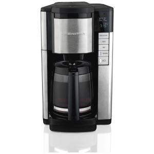 Cafeteira Elétrica Programável Para 12 Xícaras Aço Inoxidável Opções de Infusão Filtro Cone Cor, HAMILTON BEACH 46381, Preto