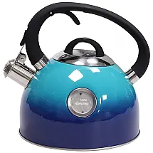 Chaleira de Chá MOLLANY 2.6 Litros em Aço Inoxidável com Apito e Alça Ergonómica, Azul
