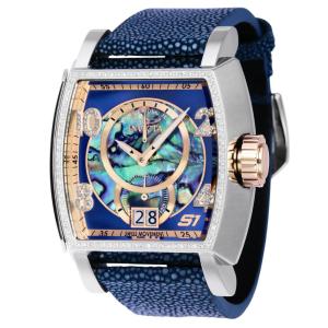 Relgio masculino S1 Rally 0,61 quilates diamante suo Ronda 7004.N calibre com mostrador Abalone - 48 mm. Azul 38364