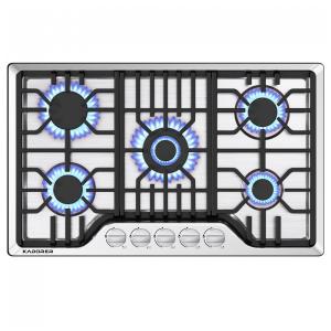 Cooktop a gás 5 bocas Kadorer inox escovado embutir conversível GN/GLP 110V