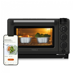 Forno Elétrico de Bancada Inteligente 6 em 1 com Função Airfryer e Controle via APP, 110V 1525W, Tovala, Preto