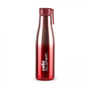 Garrafa Térmica para Água 800mL em Aço Inoxidável de Parede Dupla para Viagens, Casa e Escritório, Cello Dazzle, Vermelha