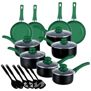 s Conjunto de Panelas Antiaderentes com Revestimento, 11 Peças, CHEFS STAR Cookware Set, Preto