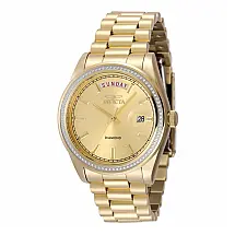 Relógio Invicta Elite Diamond com 0,30 Quilates de Diamantes, Unissex, 38mm, Dourado 48764