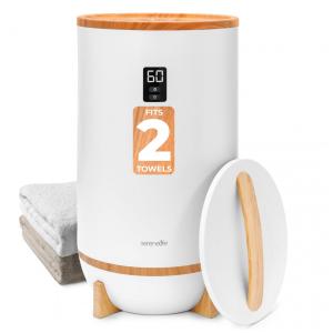 Aquecedor de Toalha Elétrico com Desligamento Automático, Temporizador Integrado até 60 Min e Suporte para Disco Perfumado, 110V 500W